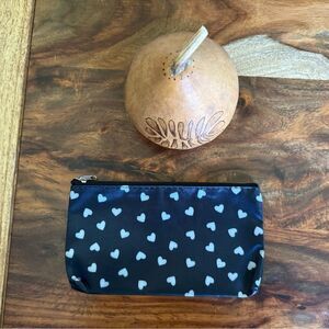 Black White Hearts Makeup Bag Travel Bag Accessory Neutral Gift for Vacation